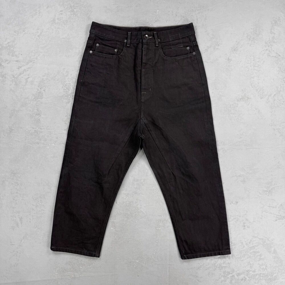 Rick Owens DRKSHDW FW 2017 Astaire Cropped Cut Over-Dyed Denim Jeans Size 31
